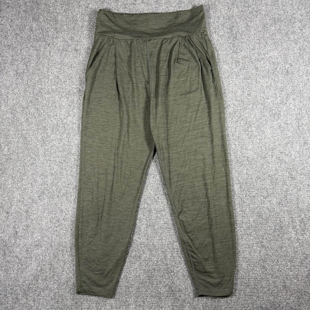 Vuori Lux At Ease High Rise Harem Joggers Medium Olive Heather Slouchy Smooth